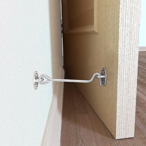 Gancho de cabina y cierre para ojos cerradura puerta cobertizo puerta acero inoxidable soporte silencioso - Imagen 9 de 24