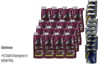 16L Motoröl MANNOL Racing+Ester 10W-60 4xLeak-Stop+Motor Doctor+Motor Flush