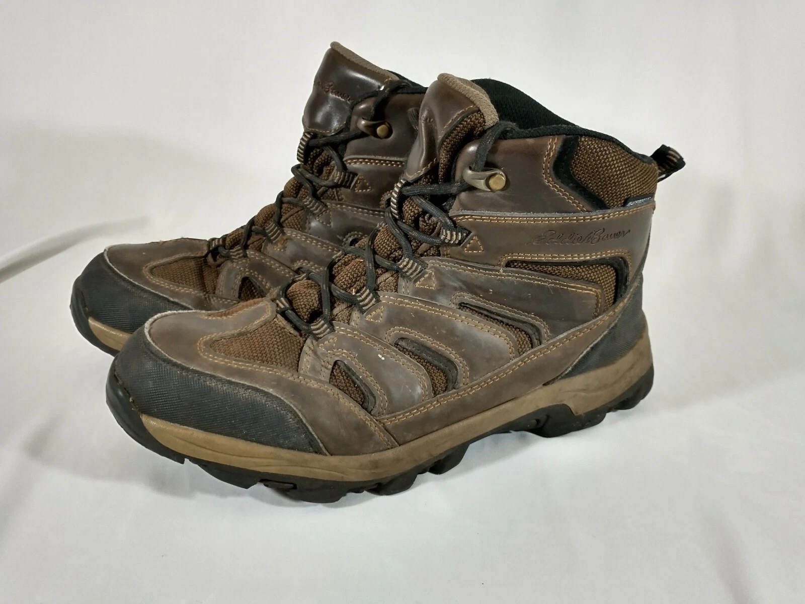 Eddie Bauer Fairmont Men’s Leather Hiking Boots Waterproof Size 9 M Outdoor Work
