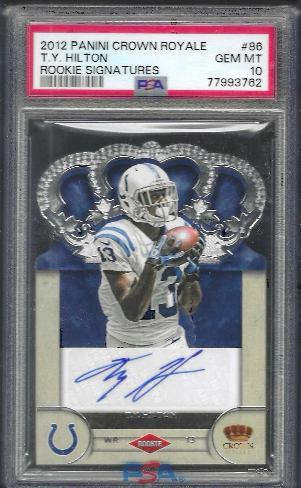 TY Hilton Panini Crown Royale Rookie Signatures #86 Base