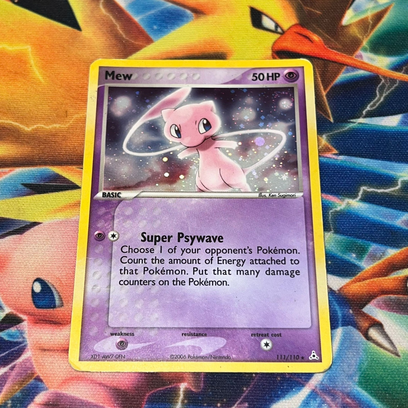 Mew ~ 111/110 ~ Holo ~ HOLON PHANTOMS ~ HEAVY PLAY ~ Pokemon Card