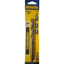 Irwin 73626 TURBOMAX High Speed Steel Straight Shank Drill Bit 13/32x5-1/4 L in.