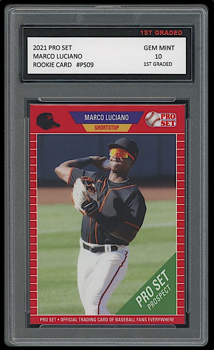 MARCO LUCIANO 2021 PRO SET (LEAF) 1ST GRADED 10 ROOKIE CARD RC #PS09 GIANTS