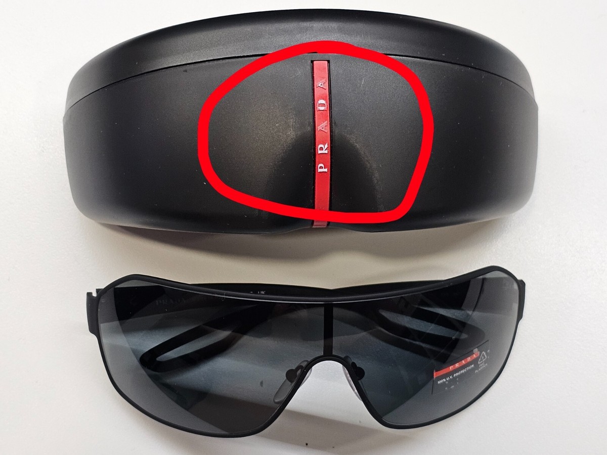 Prada Sunglasses Black Shield Visor Ski Sport Wrap PS52QS SPS 52Q