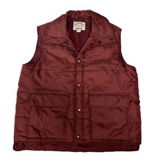 Vtg 80's Current Seen Maroon Nylon PUFFER Jacket RETRO Winter Snow Ski Vest XL