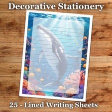 25 Sheets Decorative Paper Letter Writing Paper Color Stationery - Sea Life 037