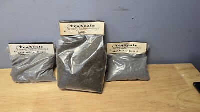 Vintage Tru-Scale Railroad Train Lot of 3 Packs of Gray Path or Ballast & Earth