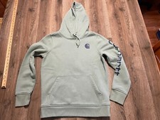 Carhartt Hoodie, Women's Size Small, Green, Pullover, Relaxed Fit, Logo