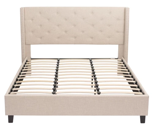 Polsterbett HWC-N59, Bett Bettgestell mit Lattenrost, Massivholz Stoff 180x200cm - Bild 11 von 17