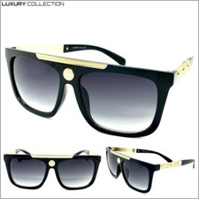 Men sCLASSIC Vintage RETRO Hardcore HIP HOP Style SUN GLASSES Black  Gold Frame