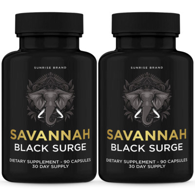 Savannah Black Surge Male Enhancement Formula to Help Boost Performance - 2 Pack