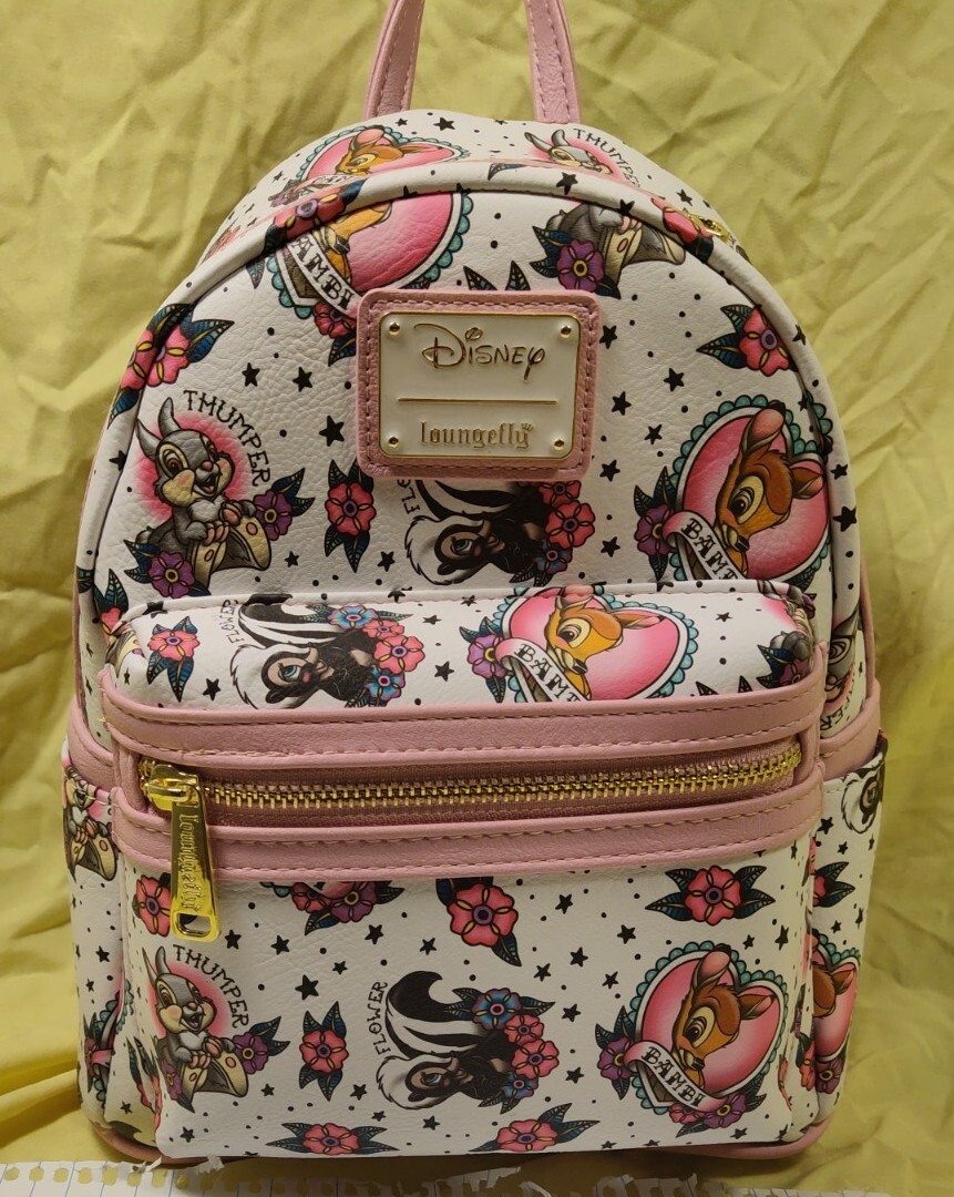 LOUNGEFLY DISNEY BAMBI TATTOO PRINT MINI BACKPACK PERFECT  display picture 2