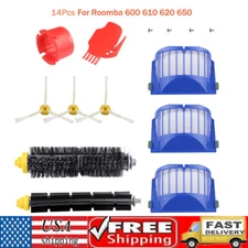 14Pcs For iRobot Roomba 600 Series 610 650 Side Brush/Filters/Replenishment Kit