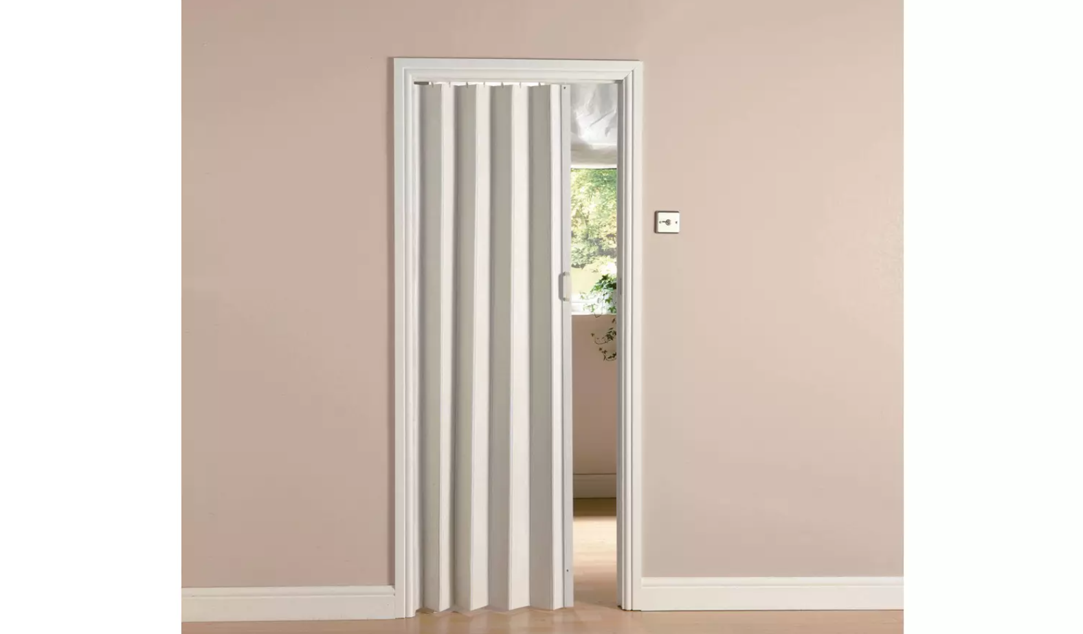 Folding Bi Fold Door White Oak Effect PVC Internal Concertina Door12mm