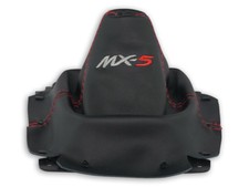 PER MAZDA MX-5 NB 98-05 CUFFIA DEL CAMBIO PELLE NERA RICAMO MX5 CUCITURE ROSSO