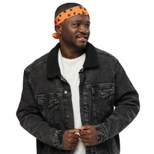 Orange Background with black spiders All-over print bandana