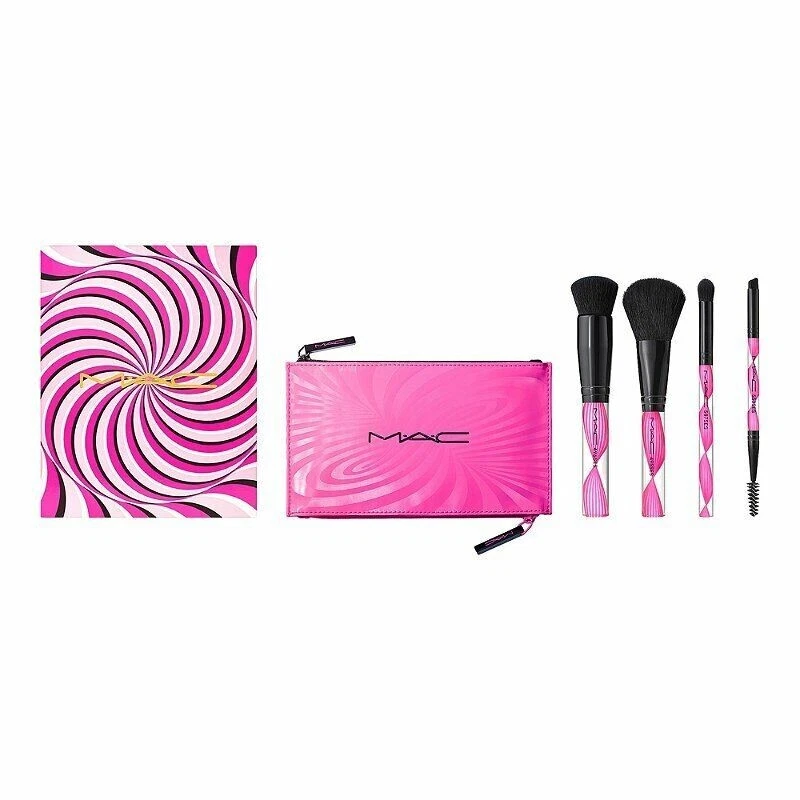 Kit de cepillo MAC Wave Your Wand sombra de ojos facial cejas bolsa en polvo NUEVO Foto 4 de 4
