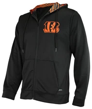Zubaz NFL Men's Cincinnati Bengals Team Full Zip Up Hoodie With Zebra Accents