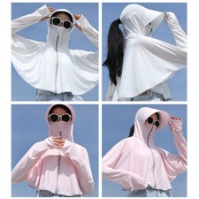 Women's Long Sleeve Sun Protection Shirt Uv Spf 50 Premium Jacket Hoodie Coat