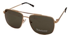 Timberland Gold Mens Metal Rectangle Aviator Sunglass, Green Lens TB7257. 32N