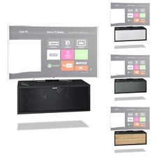 Lowboard TV Board Hängeschrank Lana 80 in Schwarz matt - Hochglanz & Naturdekor