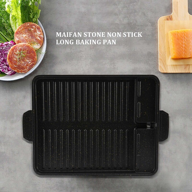 LynsaTac Korean BBQ Grill Pan - 13.4 Inch Non-Stick Round Grill Pan For Stovetop, Indoor/Outdoor