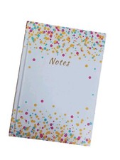 A5 White Spotty Hardback Lined Notebook - New - Ideal For Christmas Stocking