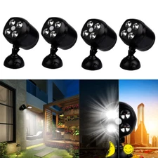 4 Pack Motion Sensor Security Light Outdoor Battery Powered LED Garden Spotlight