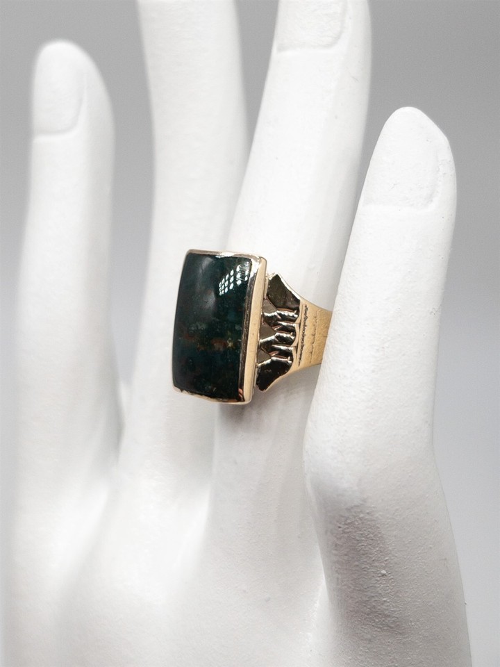 Antique Victorian 1890s 10ct Natural Bloodstone 14k Yellow Gold Mens ...