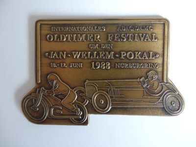 Plakette: Int. ADAC/DAMC Oldtimer Festival 1988 Nürburgring