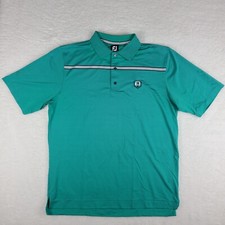 Foot Joy Polo Shirt Mens Large Green Performance Golf FJ Short Sleeve