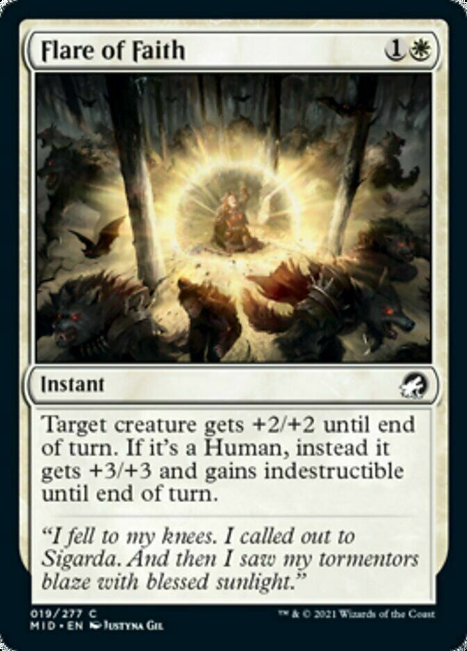 Flare of Faith Innistrad Midnight Hunt Regular Edition MTG Card  