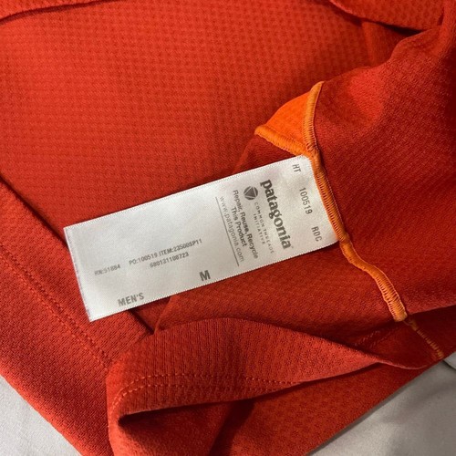 Patagonia T Shirt Mens Short Sleeve orange Breathable performance medium - Picture 8 of 8
