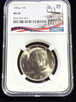 1985 D KENNEDY HALF DOLLAR NGC MS 66 | eBay