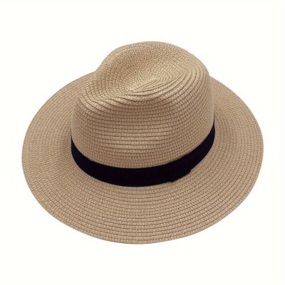 3 Pcs Summer Sun Hat Straw Hat Wide Brim Stylish Panama Hat  display picture 1