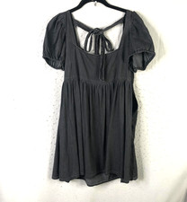 ASOS DESIGN Dress Women 6 Square Neck Puff Sleeve Babydoll Tie Back Fit Flare