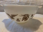 Vintage Pyrex Mixing Bowl Early American Cinderella 441 1-1/2 PT White Brown