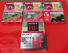 Lot Of 9 Sealed Blank Cassette Tapes - Sony, Maxell, Memorex, BASF
