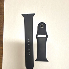 Black Silicone Replacement Sport Strap Band for Apple Watch - 2 Piece