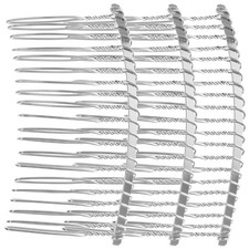 3Pcs Reusable Metal Bridal Veil Combs Silver Wire Fancy Wedding Hair Clip