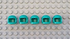 5x Lego 50665 Space Teal Dark Turquoise Helmet For Spaceman Astronaut Minifigure