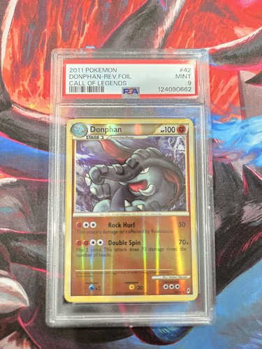 PSA 9 MINT 2011 Pokemon Call of Legends #42 Donphan Reverse Holo Foil Card