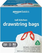 Amazon Basics Tall Kitchen Trash Bags 13 Gallon 200
