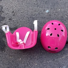 Pink Wipeout Girls Bike Helmet Youth 19.5-20.5” + Doll Seat Bicycle Carrier