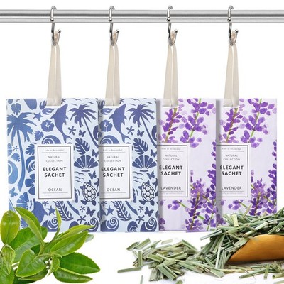 4 Packs(Lavender+Ocean) Bag for Drawer & Closet Natural Sachet Bags