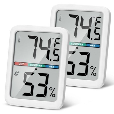 Thlevel Digital Thermometer Hygrometer, Large LCD Screen Room White