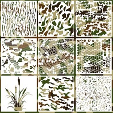 Camo Paint Stencils 12inch Camouflage Reusable Stencil for...