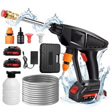 W/2Battery Portable Cordless Car High Pressure Washer Jet Water Wash Cleaner Gun