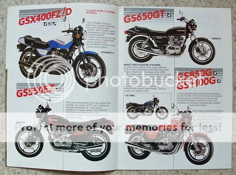 SUZUKI POWER & SPORT Motorcycles Sales Brochure 1984 XN85 TURBO GS850G GSX1100EF - Image 3 of 4