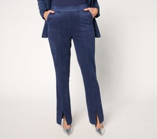 Isaac Mizrahi Live Women's Pants Sz S Regular Estate Faux Scuba Blue A664418